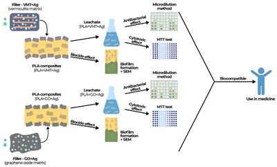 Biocompatibility and biocidal effects of modified polylactide composites